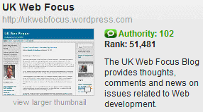 Technorati statistics