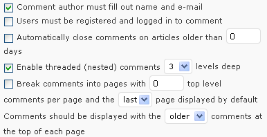 Figure 1: Administrator's Interface for Blog Comments on Wordpress Blog