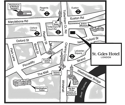 Location Map for St Giles Hotel