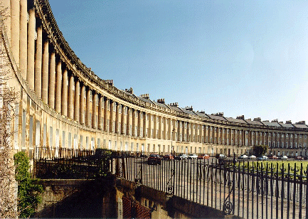 The Royal Crescent, Bath. Photograph taken and copyright University of Bath photographic unit