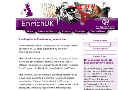 enrich uk web site screenshot
