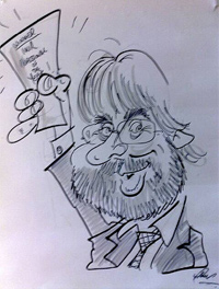 Cartoon: Brian Kelly celebrates his award