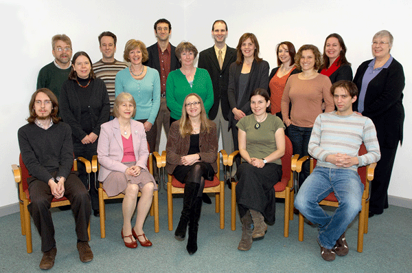 UKOLN Staff members, standing, from left to right: Brian Kelly, Ruth Burt, Paul Walk, Ali Cook, Talat Chaudhri, Bridget Robinson, Alex Ball, Sally Lewis, Michelle Smith, Koraljka Golub, Natasha Bishop, Shirley Keane; seated from left to right: Julian Cheal, Ann Chapman, Liz Lyon, Marieke Guy, Mark Dewey.