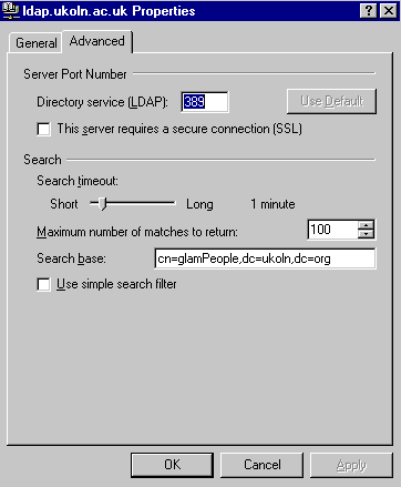 add the search base string to the search box