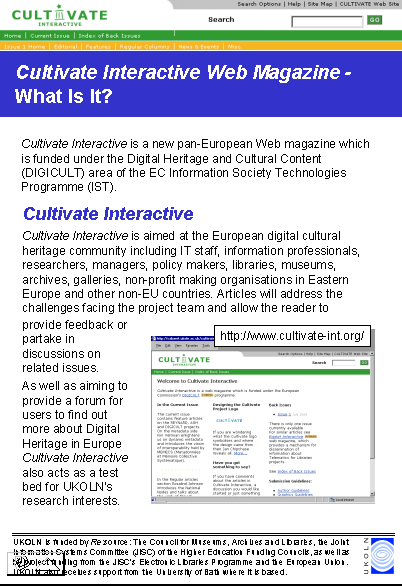 Cultivate Interactive Web Magazine - What Is It?