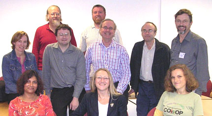 photo (31 KB): Colleagues from WP5 who attended the KESI Workshop: (back row, left to right) Traugott Koch, Lund University; Les Carr, University of Southampton; (middle row, left to right) Jane Hunter, University of Queensland; Michael Day, UKOLN; David Alsmeyer, BT; Doug Tudhope, University of Glamorgan; Martin Doerr, ICS-FORTH; (front row, left to right) Manjula Patel, UKOLN; Liz Lyon, UKOLN; Koraljka Golub, Lund University.