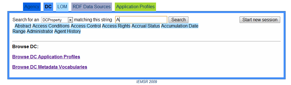 Search view