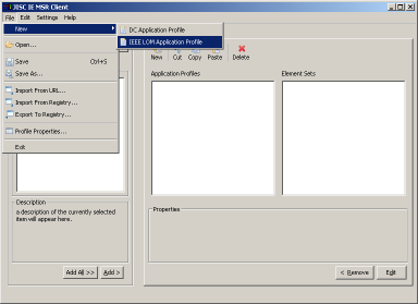 New LOM Application Profile Dialog