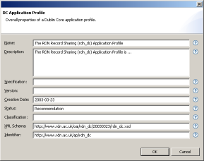 New DC Application Profile Dialog