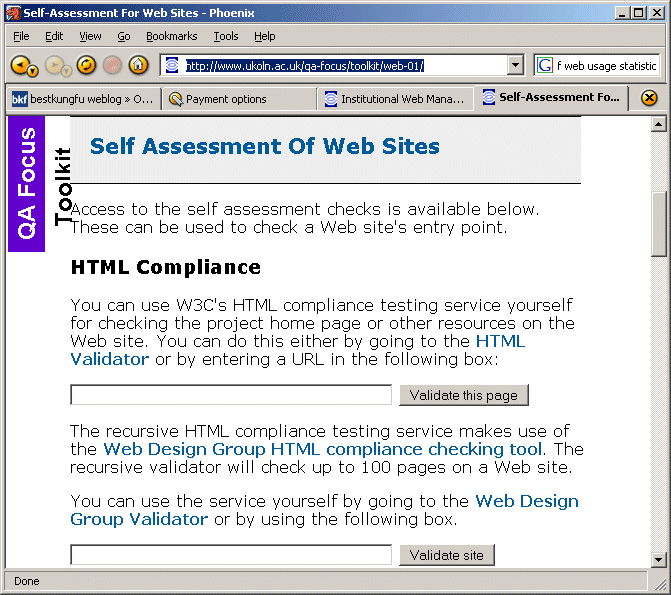Figure 1: The QA For Web Toolkit