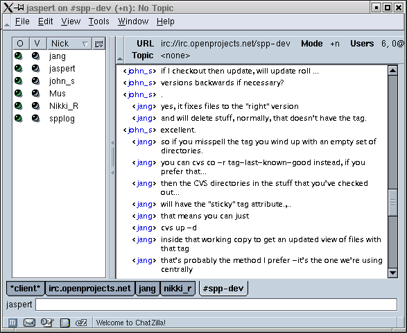  Example IRC Session