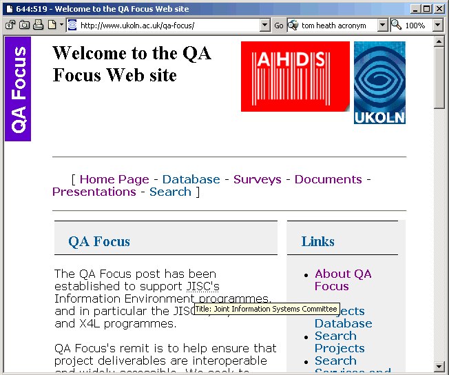 Figure 1: Rendering Of The <ACRONYM> Element