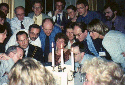 {Delegates enjoying the Conference Dinner, and the World Cup, at the       Guildhall}