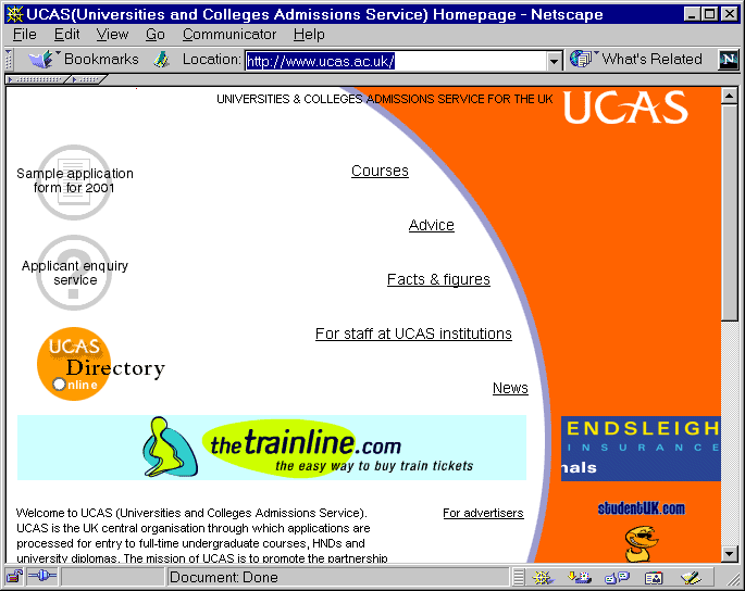 UCAS Web Site