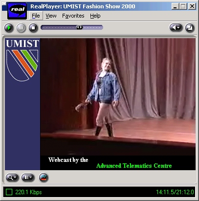 Figure 2: UMIST Fashion Show Live Webcast