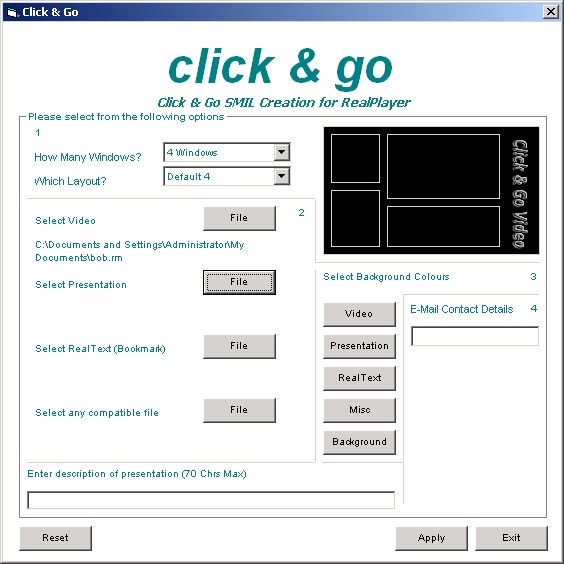 Figure 4: 'Click and Go' SMIL generator
