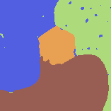 Figure 2: Natural texture mosaic (marble, sand, grass, stone) and its segmentation