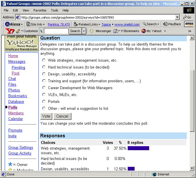 YahooGroups Poll