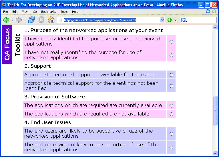 Figure 4: The Online Toolkit