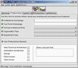 Figure 1: FOAF Authoring Tool