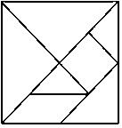 Figure 4 (a): The Tangram pieces: a square divided into 7 pieces, 5 triangles 1 square and one parallelogram.