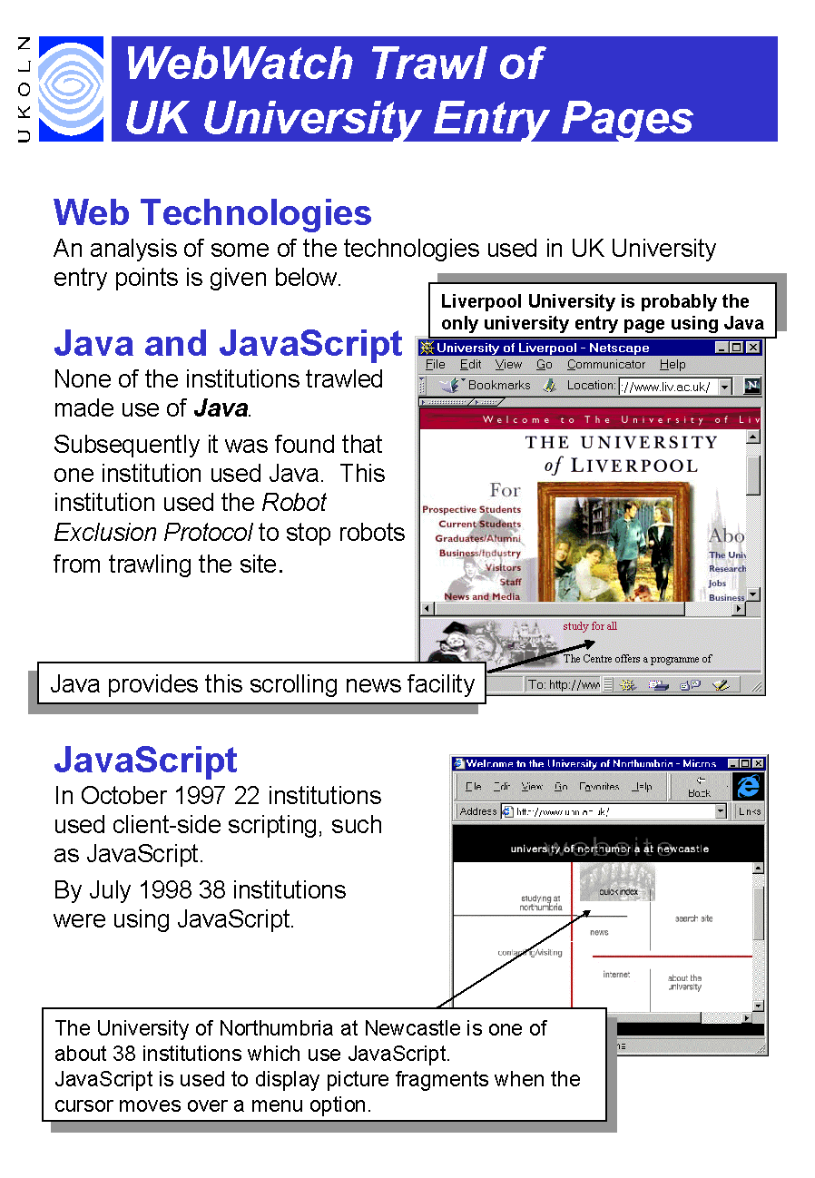 WebWatch Trawl of UK University Entry Points (2)