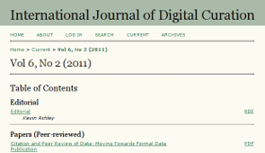 International Journal of Digital Curation Vol.6,2