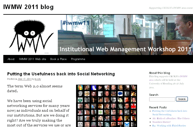 IWMW 2011 blog
