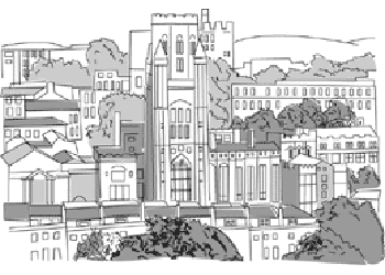 line drawing of the Wills memorial building