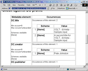 Figure 3: Report from dcmeta Stylesheet